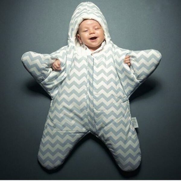 Acheter Nouveau Né étoile De Mer Sacs De Couchage Mignon De Bande Dessinée étoile Coton épais Sac De Couchage Hiver Bébé Sommeil Chaud Couverture De