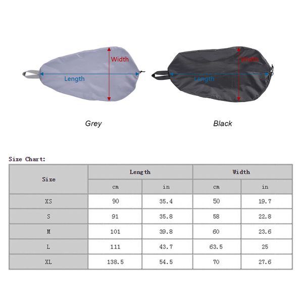 Seal Cockpit Cover Size Chart