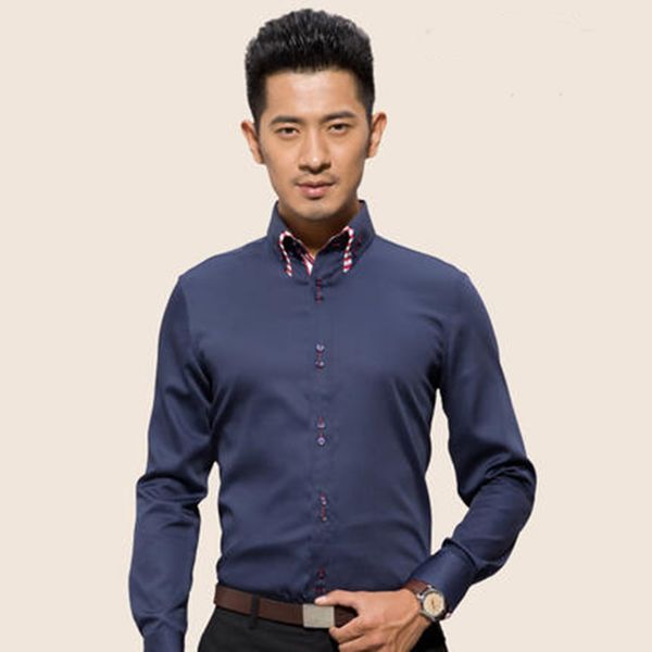 

man long sleeve shirts men 100% cotton shirt formal office business striped dress shirts male colothing camisa mascul, White;black