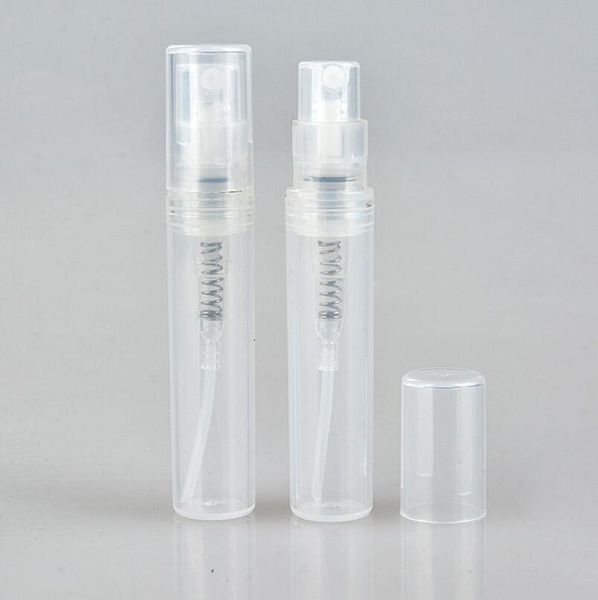 Flacone spray per profumo in plastica piccola da 3 ml Flacone spray per pompa atomizzatore vuoto trasparente per campioni LX1126