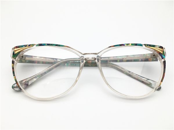 

latest design transparent acetate over size women optical spectacle frame optical clear prescription lenses spring hinge oculos, Silver