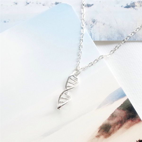 

new fashion jewelry dna pendant necklaces silver clavicular chain jewelry for girls collier femme creative valentine's day gift