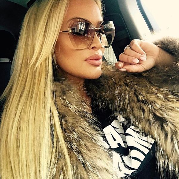 

pop age rimless women sunglasses celebrity vintage driving sun glasses ladies eyewear oculos de sol 400uv shades, White;black