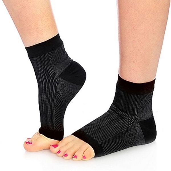 

black comfort foot half toe socks running yoga sports fitness prevent sprains anti fatigue compression foot sleeve socks