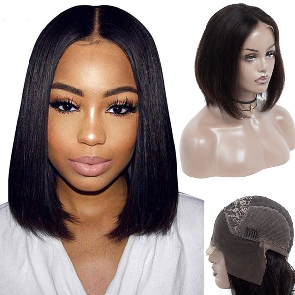 Péruvien 100% Cheveux Humains 613 # Blonde Lace Front Perruques Bob Silky Droite Couleur Naturelle 10-16 pouces Droite Vierge Cheveux Dentelle Perruques Bob