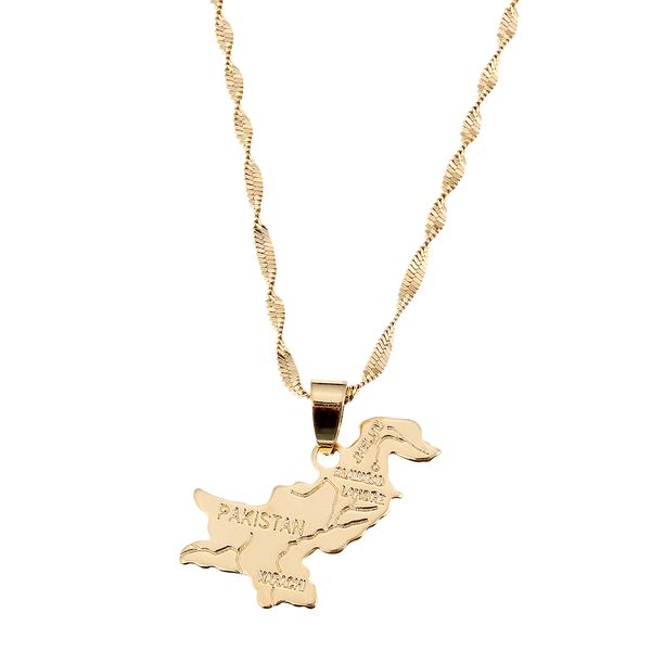 

pakistan map pendant necklace gold color jewelry pakistanis jewelry item, Silver