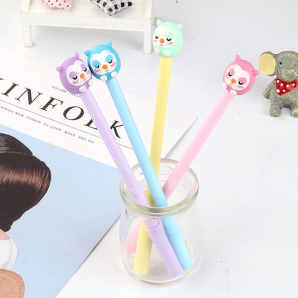 

4 pcs/lot 0.5mm cute owl gel pen promotional gift stationery school & office supply kawai neutral pen stationery