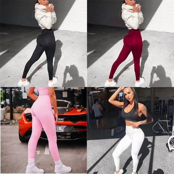 2019 Leggings Women Clothes Women Gym Leggings Yoga Pants Outfits Pink Workout Fitness Sportswear Pencil Fashion Christmas Drop Shipping From Miyoung