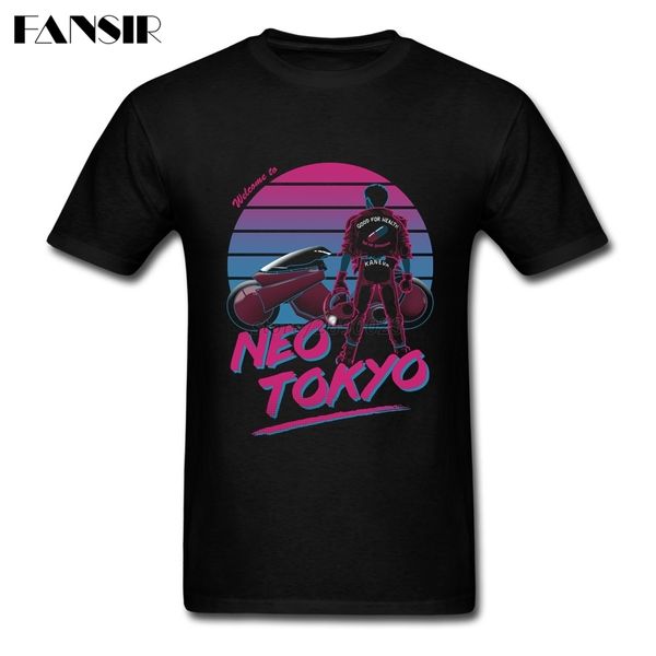 

welcome to neo tokyo men t shirt akira sro kaneda motorcycle funny t-shirts short sleeve cotton o-neck clothing vaporwave, White;black