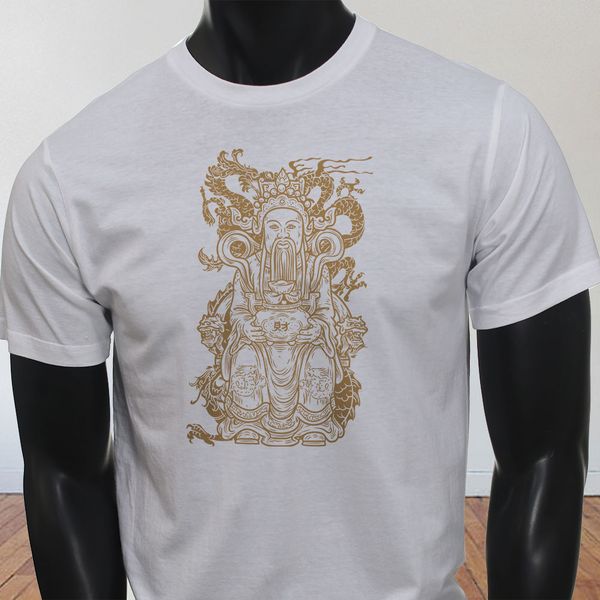 Happiness Chinese Asian Buddha Zen Dragon Mens Black Long Sleeve T-Shirt
