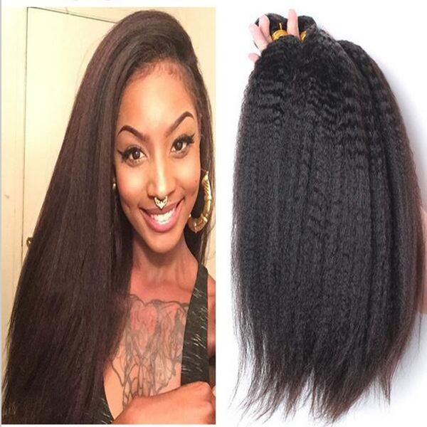 Top Quality Mongolian Kinky Straight Virgin Human Hair Weave 3