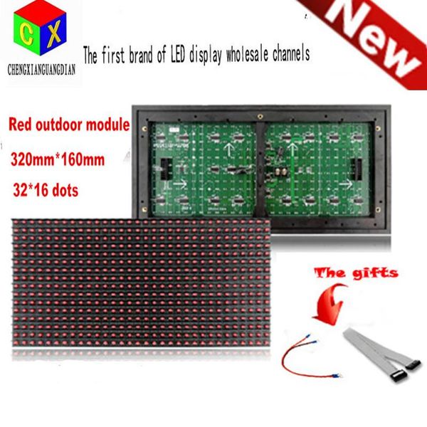 Red outdoor LED-Display Modul Panel Fenster Zeichen Shop Zeichen P10 32X16 Matrixix wasserdicht hohe helligkeit für scrollen textWhite P10 LED heraus