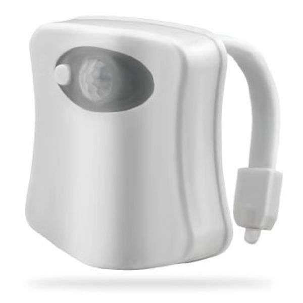 

white auto sensor activated bathroom toilet night light led motion with 8 color changing battery operated washroom smart lighting night lamp