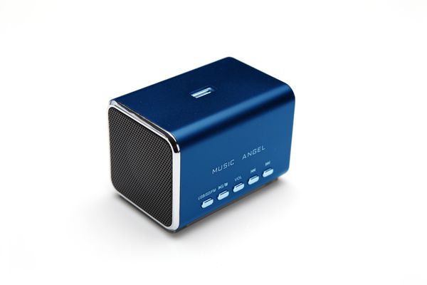 

wholesale portable music angel mini amplified sound box stereo multimedia speaker jh-md05b with fm radio for tf card mp4 mp3 mp5