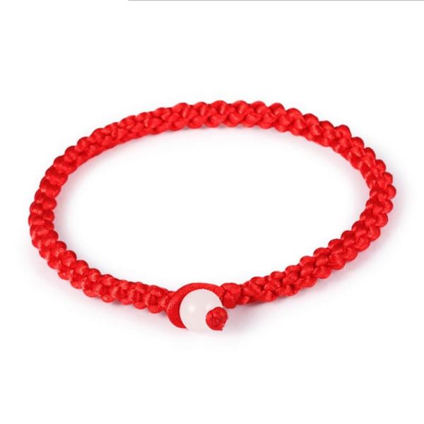 

braided bracelet red rope lucky mascot women men charm bead clasp woven jewelry exquisite bracelet, Golden;silver