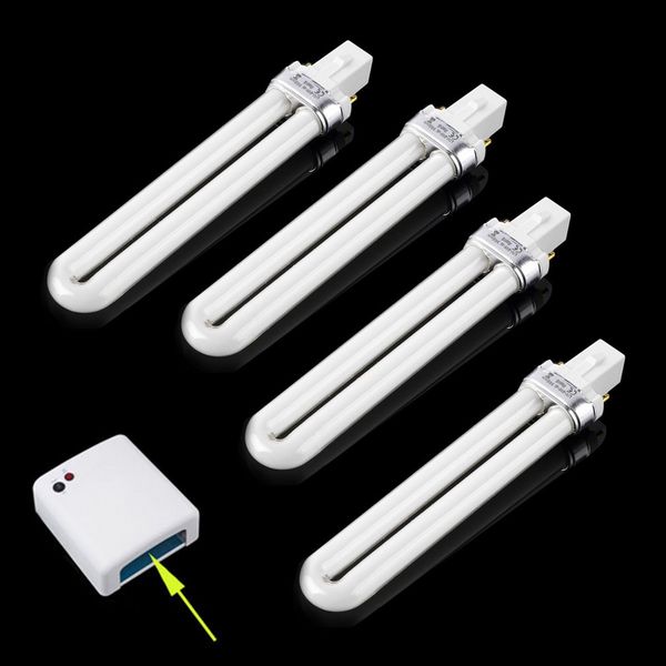

2017 new 4pcs 9w curing uv gel lamp gel nail art dryer light bulb tube replacement fastshipping