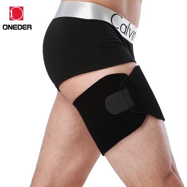 

oneder thighs protect 1 pair sport safety compression leg support running basketball shin guard to protect muscle for men women, Black