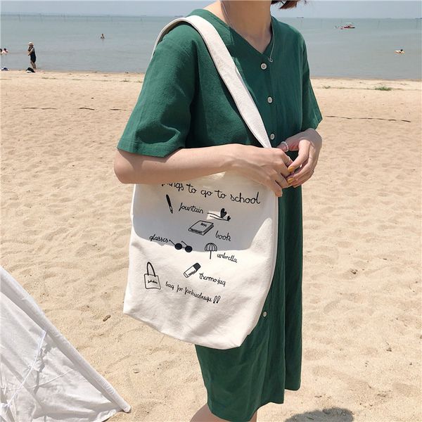 

2018 new fashion women shopping bags preppy style simple letter fashion large hight simple design healthy tote hand bag
