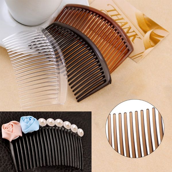 

new 5pcs/set handmade comb 23 tooth plastic hair brush comb headwear hair accessories women diy clip beauty, Golden;white