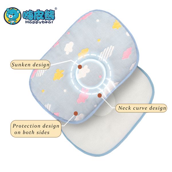 

happybear baby pillow prevent flat head shaping pillow for baby nursing for newborns head protection 100% cotton