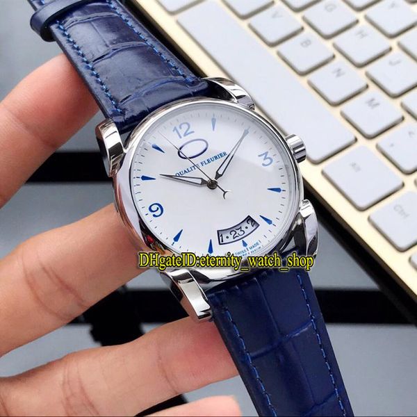 

высокое качество tonda 39 qf pfc222-1200100-ha3141 белый большой циферблат даты автоматические мужские часы серебристый чехол кожаный ремешо, Slivery;brown