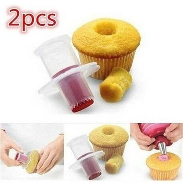 

2pcs diy cupcake muffin cake pastry corer plastic filler model plunger cutter cake tools bakeware