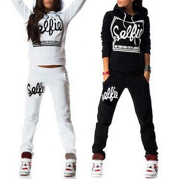 

women fashion tracksuit hoodies sweatshirt pants clothes set sport wear suit, Gray