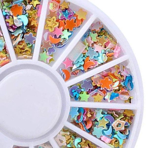 

6 cm nail art sticker tip decal 3d glitter manicure studs nail tips diy (e, Silver;gold