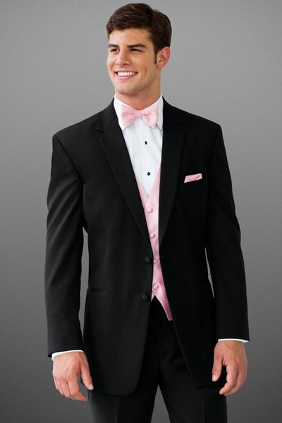 

custom made groomsmen notch lapel groom tuxedos black men suits wedding/prom man blazer/bridegroom(jacket+pants+vest+tie)m604, Black;gray