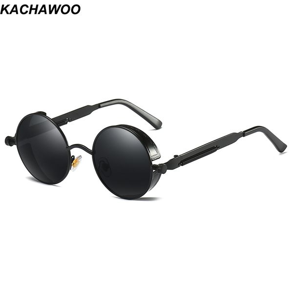 

kachawoo round mirror sunglasses men polarized uv400 steampunk sun glasses for women 2019 unisex, White;black