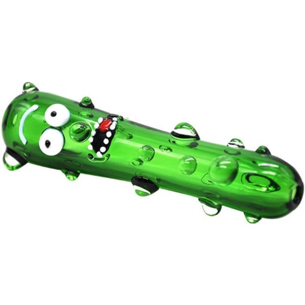 New Funny Pickle Pipa Cucchiaio di vetro Pipa Cetriolo Mano inebriante Tubi di tabacco Accessori per utensili da fumo Pipa ad acqua in vetro Bong