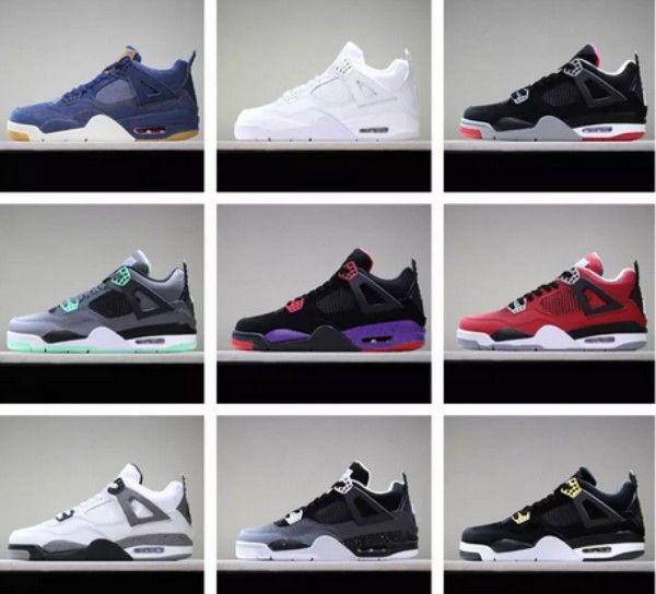 

2018 New #23 Jumpman 4 IV Classic Houston Pure Money Fear Cement Sports Basketball Shoes for Mens Women 4s Top Trainers Sneakers Size36-47