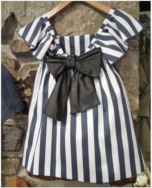 

girl summer sleeveless vertical striped butterfly bow dress baby polyester skirt baby clothing clothes cn g029, Red;yellow