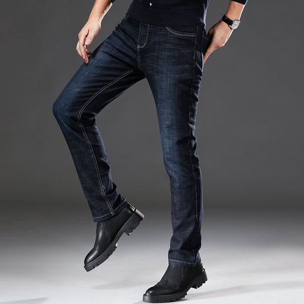 

young men 2018 new men jeans straight stretch denim trousers wg1926 business leisure travelers, Blue