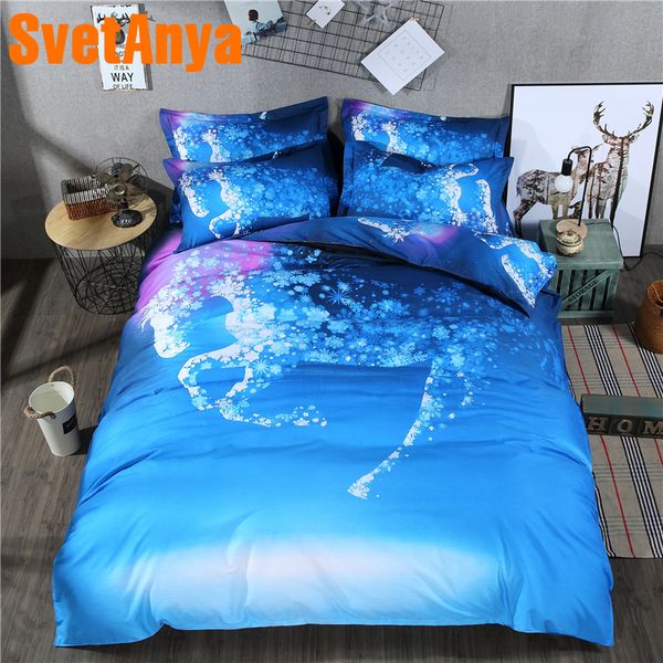 Svetanya Pillowcase Duvet Cover Bedding Set No Sheet Horse Printed