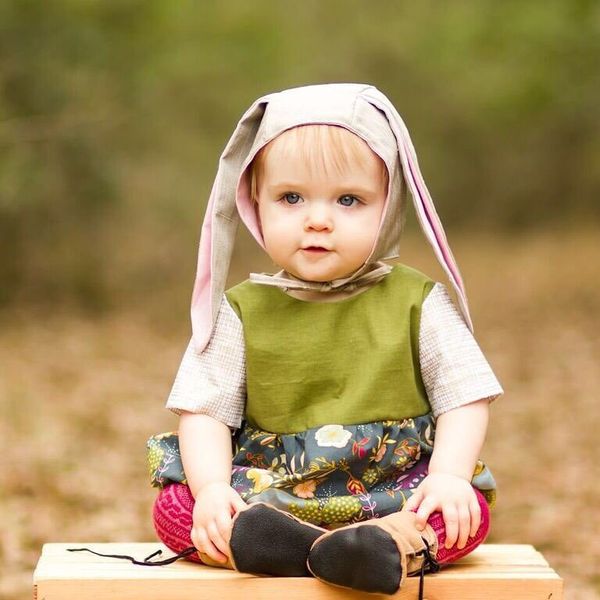 Roupa Dos Miúdos Da Páscoa 2018 Algodão Do Bebê Recém-nascido Meninas Coelho Floral Romper Macacão De Manga Curta Roupa Das Meninas Roupas De Bebê Roupa