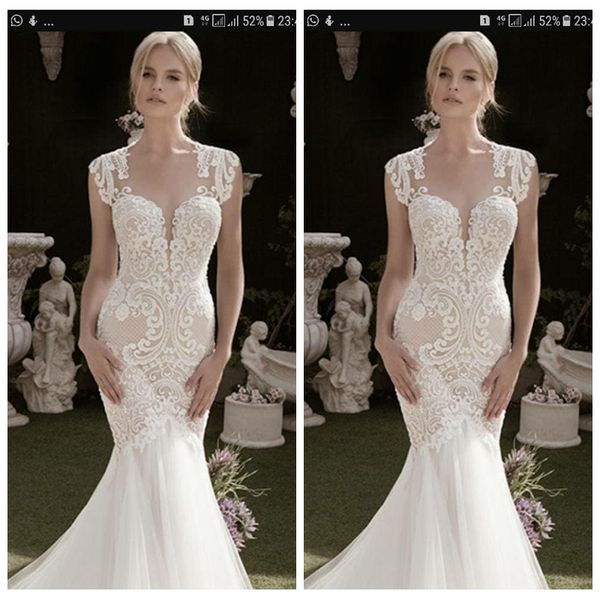 

2021 slim lace mermaid wedding dresses custom european bridal gowns garden long vestidos de novia sale, White
