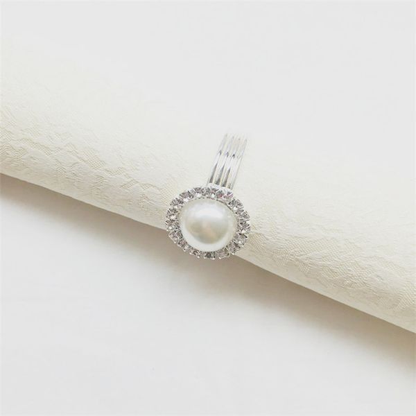 

elegant napkin rings wed napkin rings stainless steel silver pearl napkin rings holder banquet table decoration