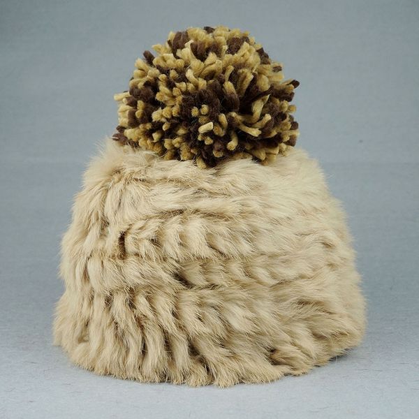 

2019 new fashion lady fur pompom hat, Blue;gray