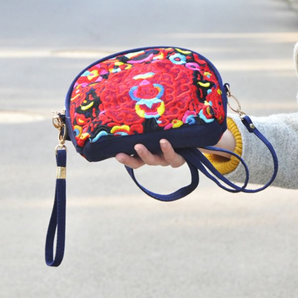 

fashion embroidery national shopping small bagnice handmade flowers embroidery women shoulder&handbags canvas shell carrier