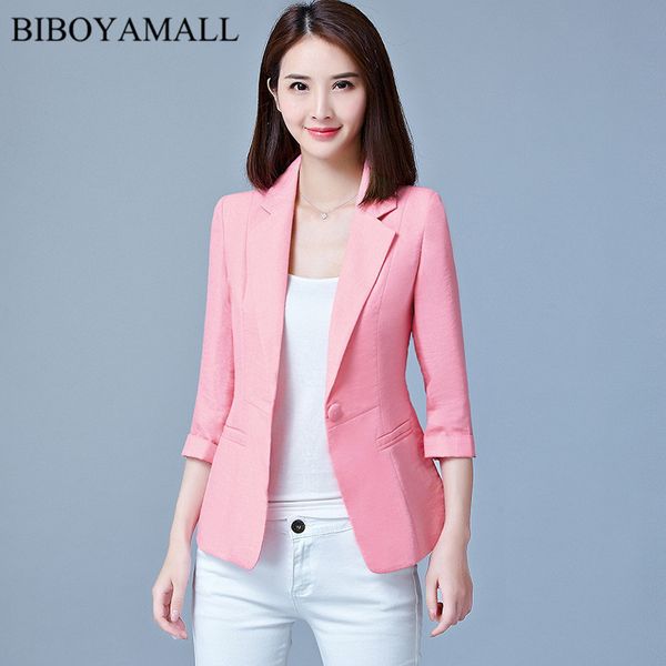 

biboyamall women blazer 2017 summer slim elegant breasted short design clothes blazer female women work wear plus size 5xl, White;black