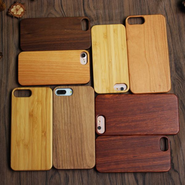 China fábrica oem caso de madeira para iphone 6 6 s 7 7 plus 8 plus tampa do telefone de bambu universal de madeira com pc de volta case para iphone 6 6 s 7 bn 8 plus