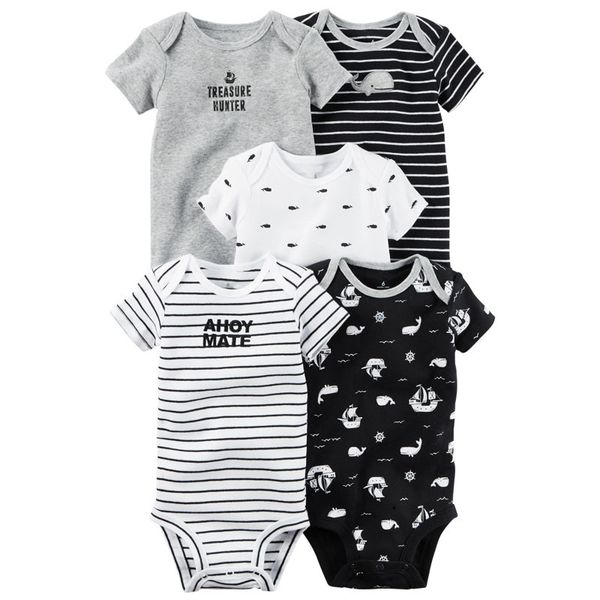 

baby boys and girls clothing set bodysuit set for bebes kids short sleeve news soft cotton bodysuit jumpsuit 5pcs pack baby set, Blue