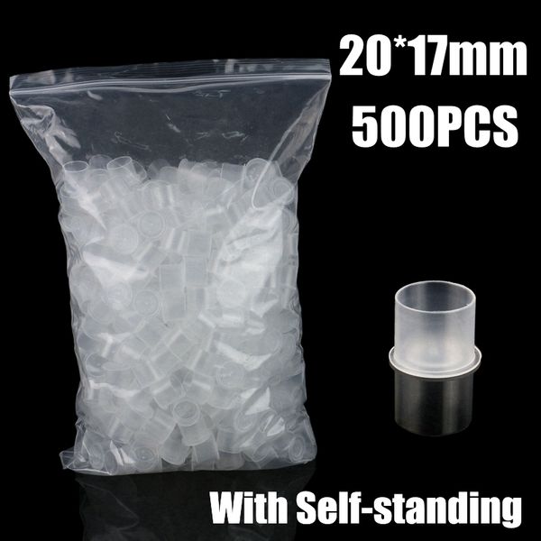 

(white) 20mm tattoo ink cups caps 500 pcs pigment supplies plastic self-standing ink cups ing