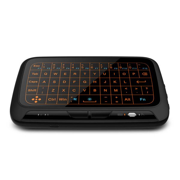

H18 mini wirele virtual keyboard backlit air mou e 2 4ghz full creen qwerty gaming keyboard touchpad with backlight