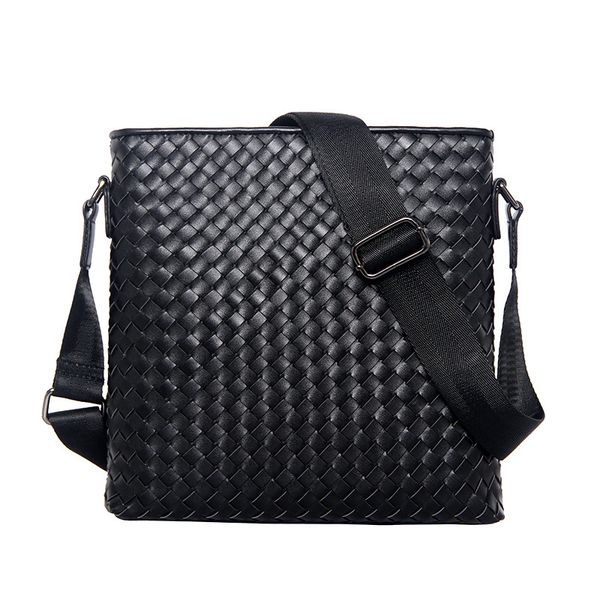 

men's business shoulder bag men 's classic cowhide genuine leather woven bag vertical section shoulder messenger business br