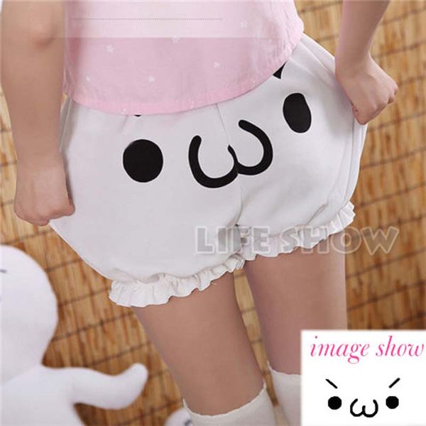 

2017 summer women cute short pants pumpkin bloomers anime white shorts for lolita girls pants, White;black