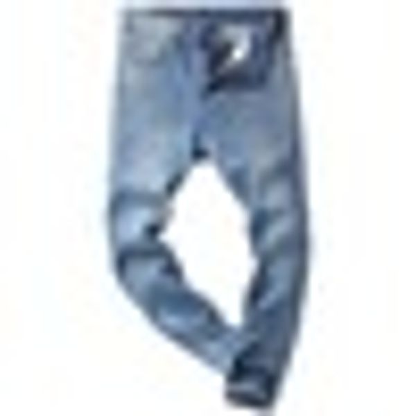 

youth fashion comfortable men's casual loose jeans pants straight simple men's jeans, Blue
