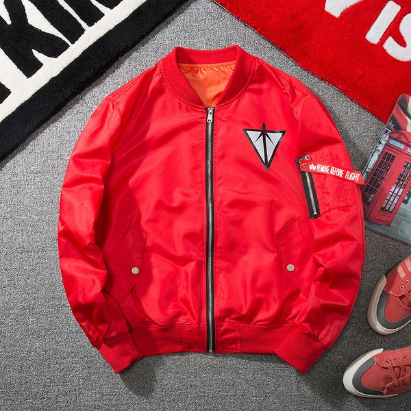 

wholesale new style fashion brand ma1 air force pilot jacket men fall thin coat baseball lovers, Black;brown