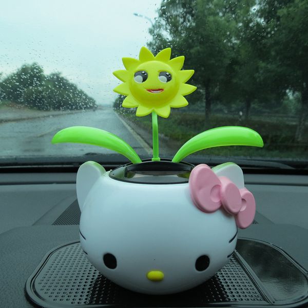 

the automobile decoration decoration solar sun flower head gift puppy kitten